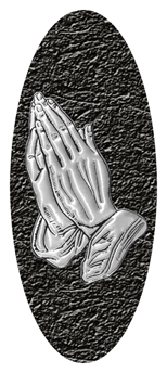 328 D516 516 BK SL Praying Hands Black Silver